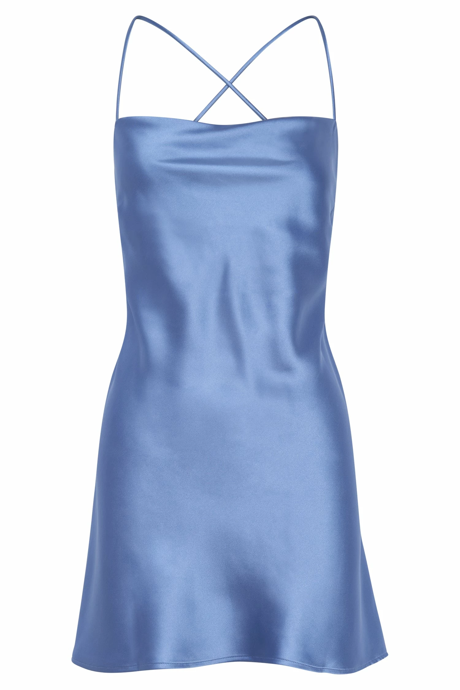 Sydney Mini Satin Dress - Powder Blue 11 Sydney Mini Satin Dress - Powder Blue - Image 9