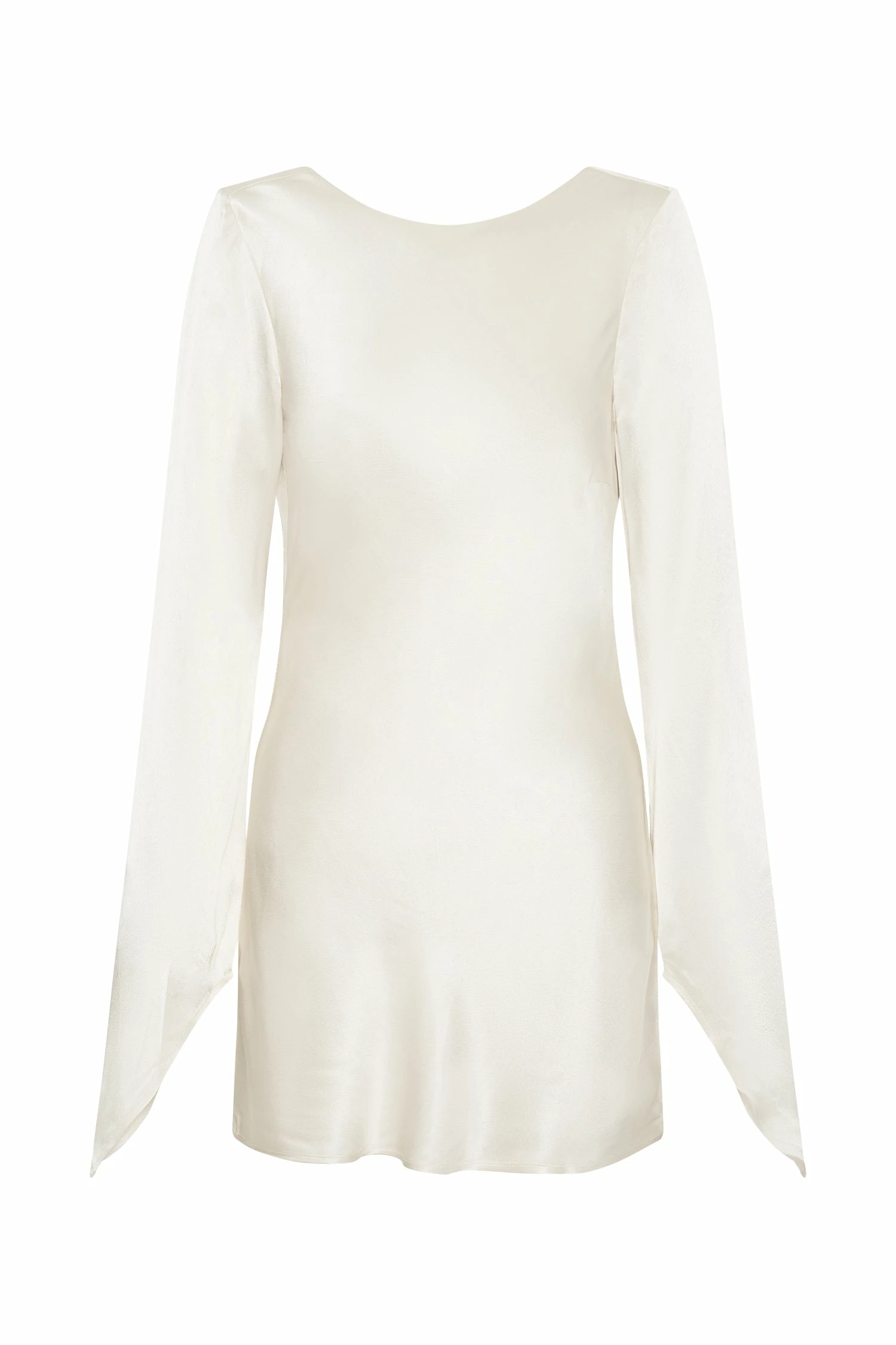 Davina Satin Long Sleeve Mini Dress - Ivory 11 Davina Satin Long Sleeve Mini Dress - Ivory - Image 9