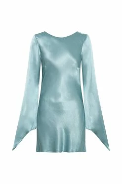Davina Satin Long Sleeve Mini Dress - Powder Blue 21 Davina Satin Long Sleeve Mini Dress - Powder Blue -Meshki Shop B712022.11.14MESHKI 12521
