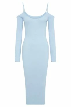 Shea Off Shoulder Knit Midi Dress - Powder Blue -Meshki Shop B722022.12.07MESHKI 12799