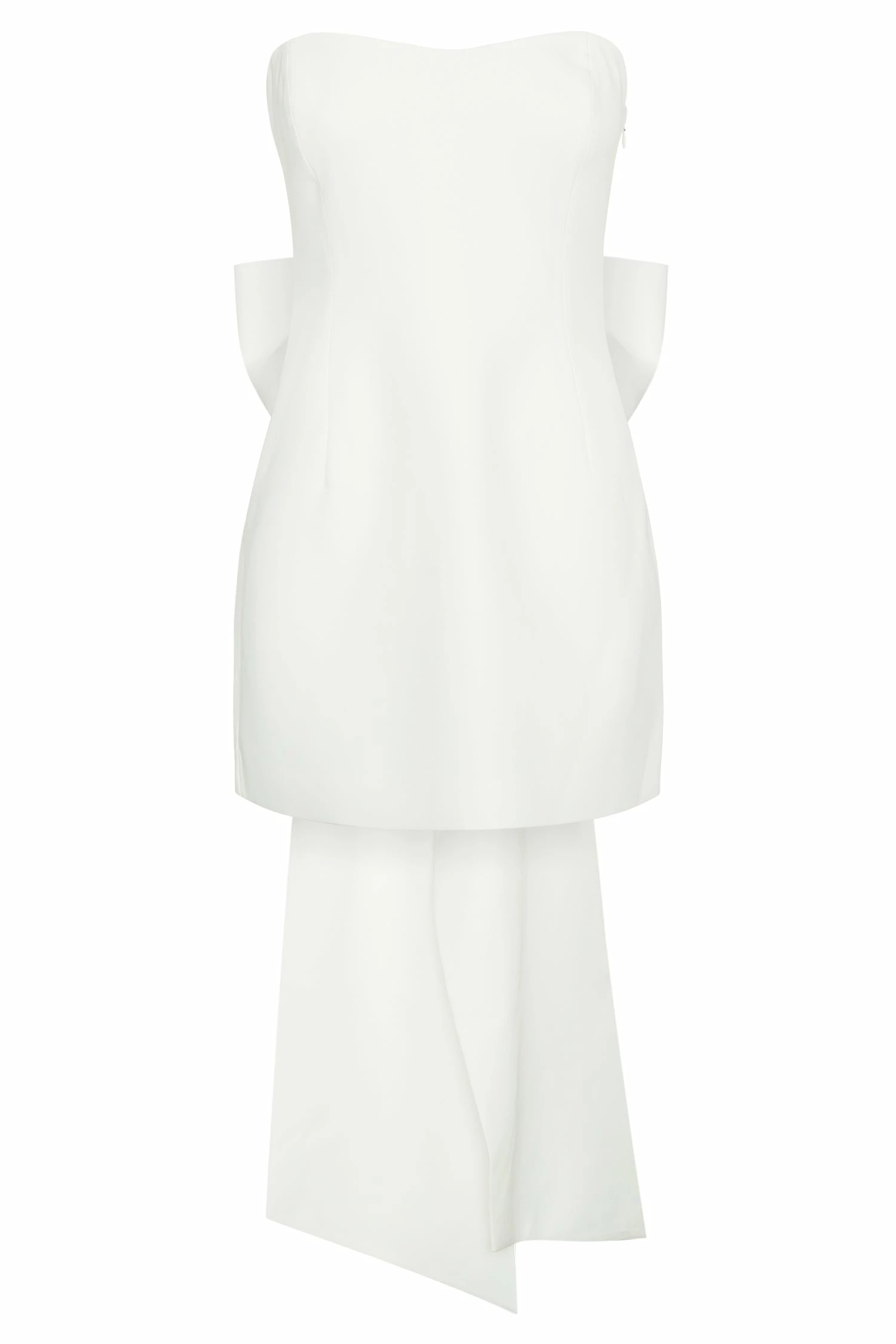 Meredith Strapless Bow Mini Dress - White 12 Meredith Strapless Bow Mini Dress - White - Image 10