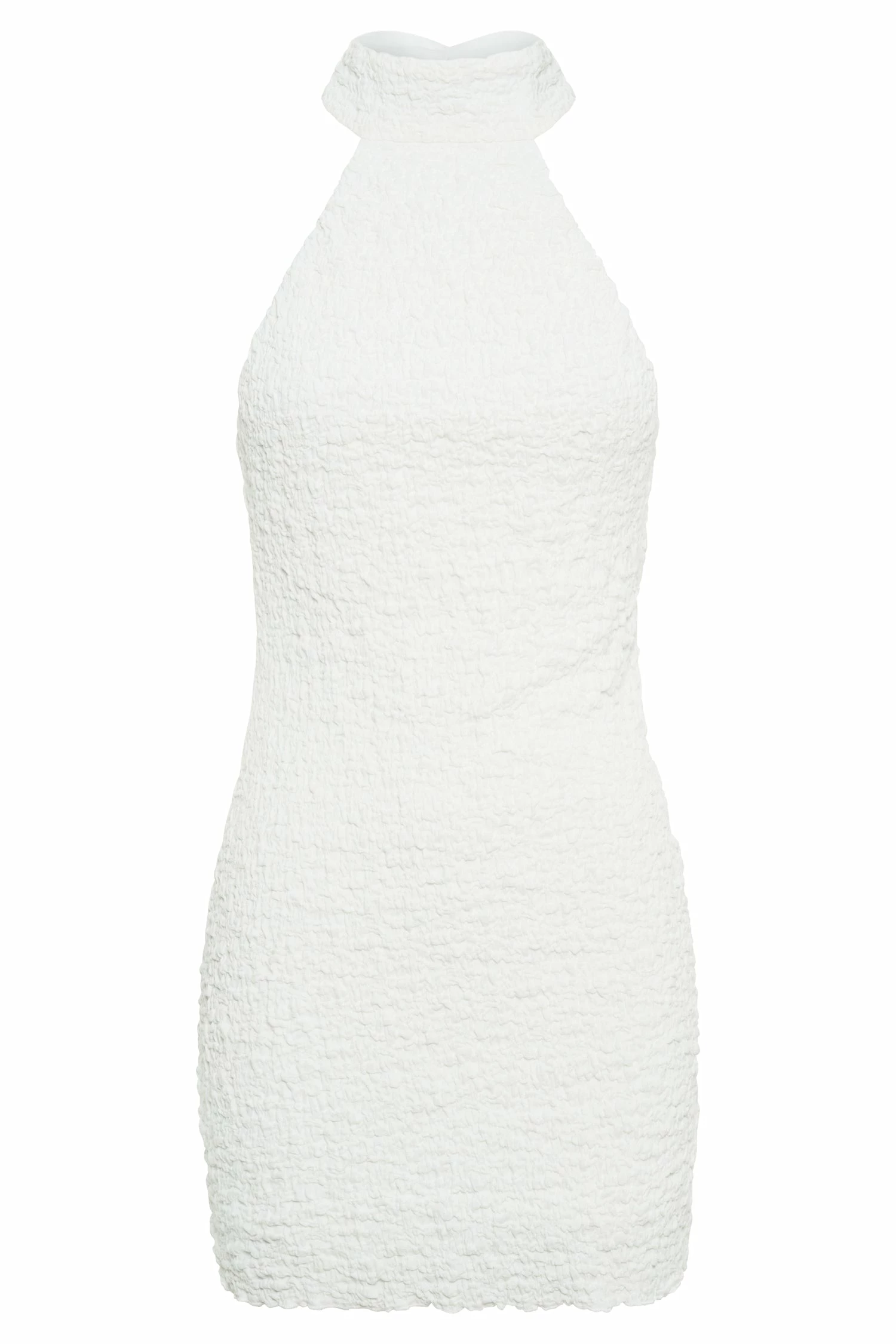 Yuki Textured Halter Mini Dress - White 9 Yuki Textured Halter Mini Dress - White - Image 7