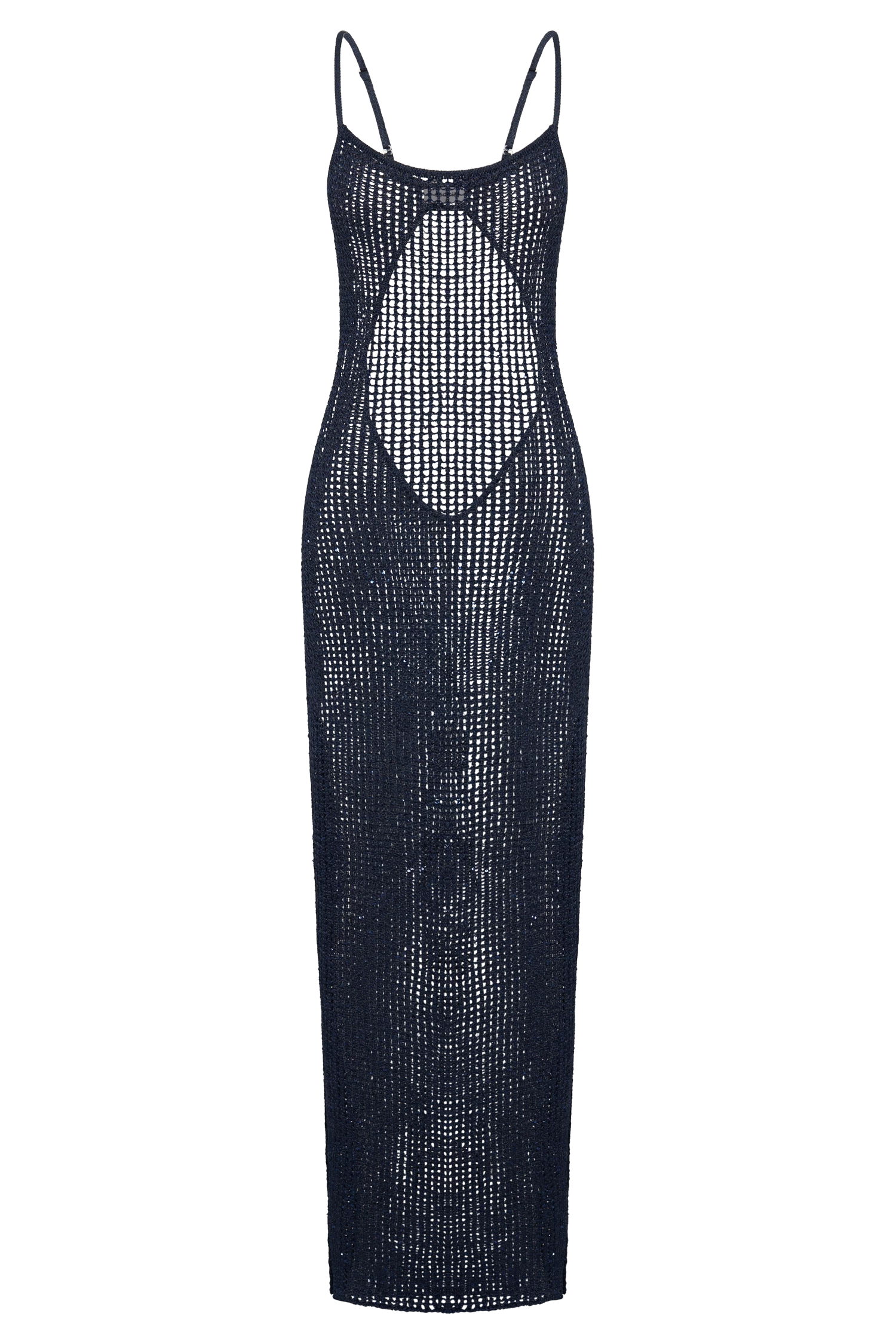 Zelda Sequin Crochet Maxi Dress - Midnight Navy 12 Zelda Sequin Crochet Maxi Dress - Midnight Navy - Image 10