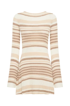 Zahra Long Sleeve Open Back Mini Knit Dress - Cream 17 Zahra Long Sleeve Open Back Mini Knit Dress - Cream -Meshki Shop B742023.01.13MESHKI 13144
