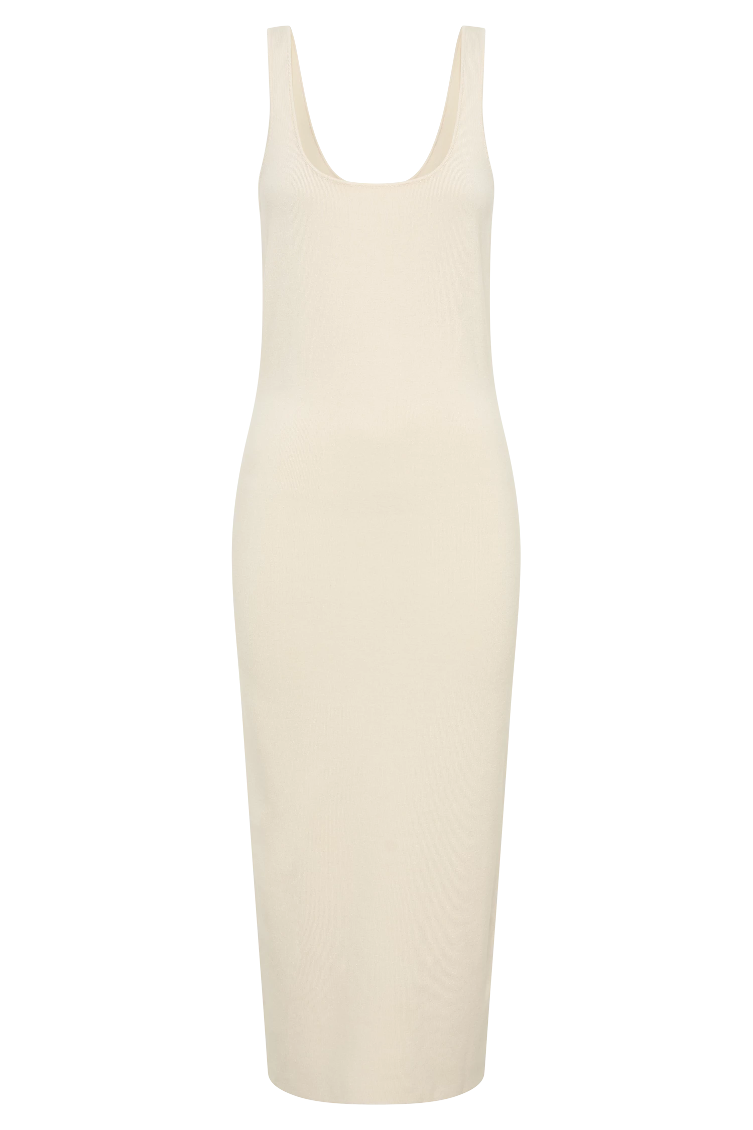 Janie Backless Knit Midi Dress - Cream 10 Janie Backless Knit Midi Dress - Cream - Image 8