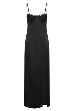 Zuleyka Satin Maxi Dress - Black -Meshki Shop B78023.03.21MESHKI 13872