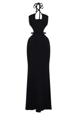 Minerva Cut Out Knit Maxi Dress - Black -Meshki Shop B792023.03.29MESHKI301