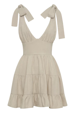 Aurelia Linen Mini Dress - Natural -Meshki Shop B792023.03.29MESHKI329