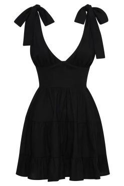 Aurelia Linen Mini Dress - Black -Meshki Shop B792023.03.29MESHKI331