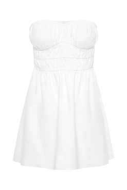 Eloise Strapless Linen Mini Dress - White -Meshki Shop B812023.04.18MESHKI 428
