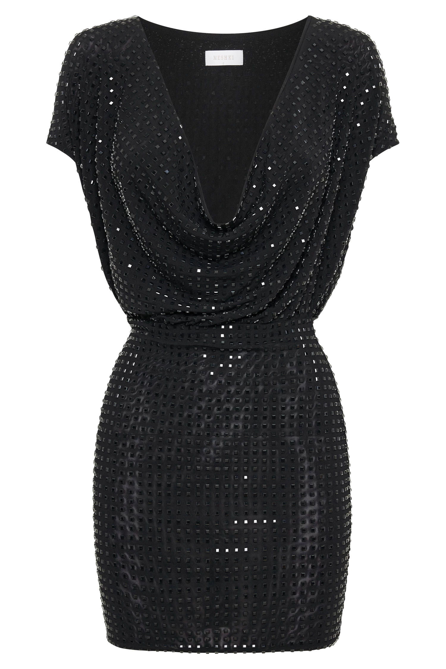 BSD Seona Square Diamante Mini Dress - Black 11 BSD Seona Square Diamante Mini Dress - Black - Image 9