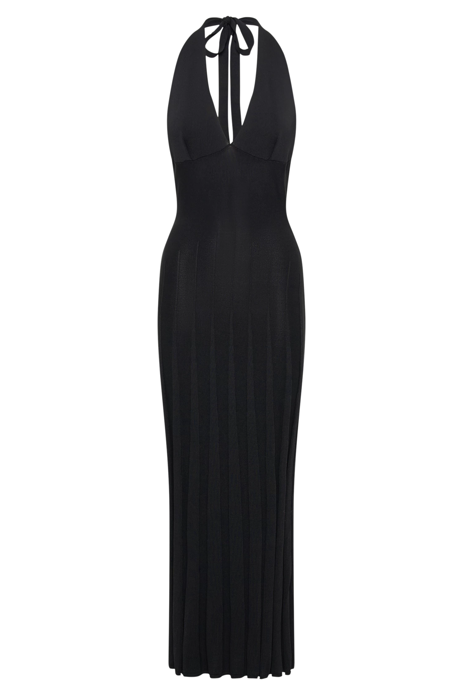 Caity Ribbed Halter Maxi Dress - Black 9 Caity Ribbed Halter Maxi Dress - Black - Image 7