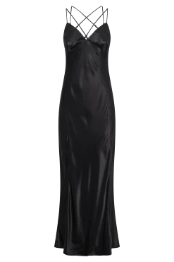 Makari Satin Maxi Dress - Black -Meshki Shop B842023.06.01MESHKI 501