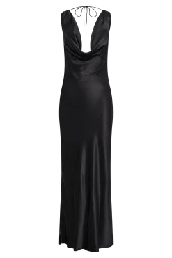 Angelique Satin Cowl Back Maxi Dress - Black -Meshki Shop B842023.06.01MESHKI 509