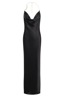 Melissa Satin Cowl Front Maxi Dress - Black -Meshki Shop B842023.06.01MESHKI 511