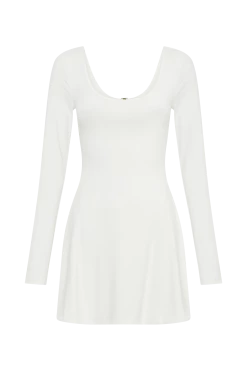 Renee Recycled Nylon Long Sleeve Mini Dress - White -Meshki Shop B842023.06.01MESHKI 523