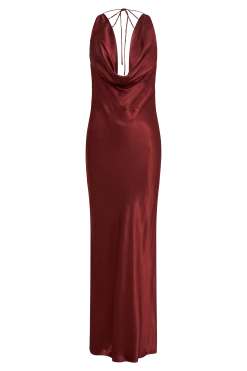 Angelique Satin Cowl Back Maxi Dress - Berry 19 Angelique Satin Cowl Back Maxi Dress - Berry -Meshki Shop B842023.06.01MESHKI 570