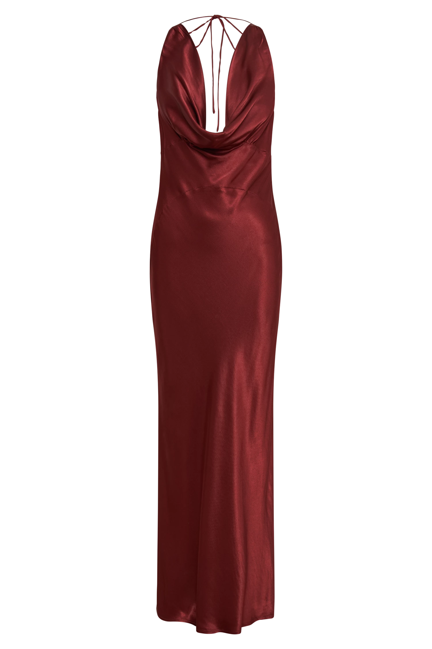 Angelique Satin Cowl Back Maxi Dress - Berry 11 Angelique Satin Cowl Back Maxi Dress - Berry - Image 9