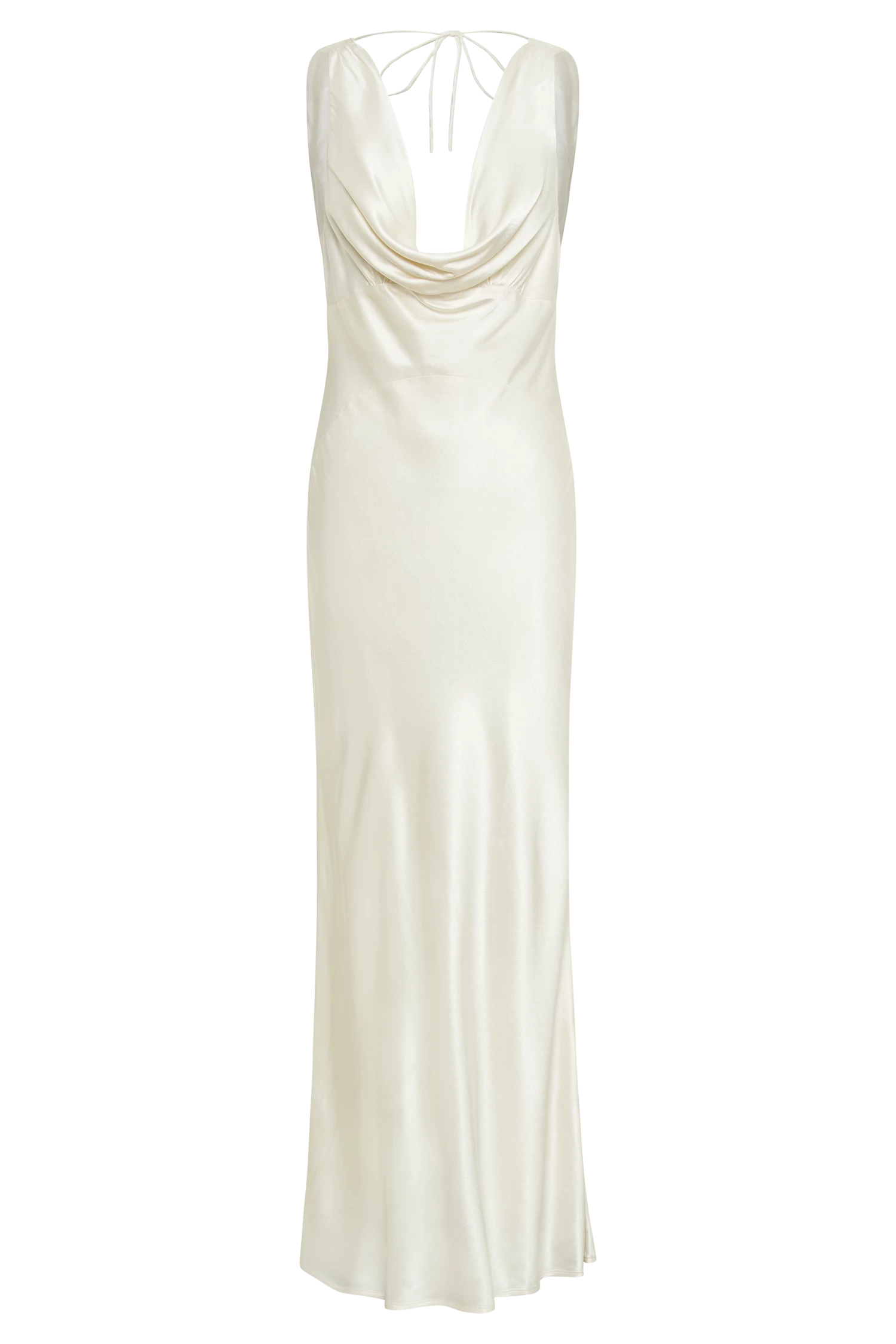 Angelique Satin Cowl Back Maxi Dress - Ivory 9 Angelique Satin Cowl Back Maxi Dress - Ivory - Image 7