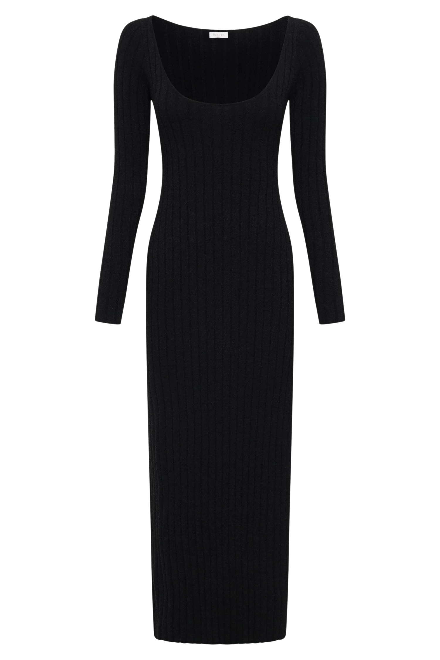 Zinnia Knit Maxi Dress With Split - Black 10 Zinnia Knit Maxi Dress With Split - Black - Image 8