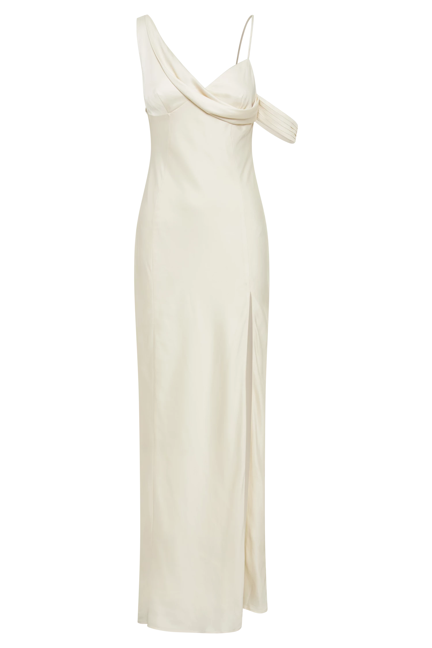Soleil Satin Off Shoulder Maxi Dress - Ivory 10 Soleil Satin Off Shoulder Maxi Dress - Ivory - Image 8