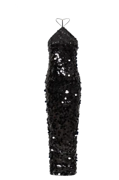 BSD April Sequin Halter Maxi Dress - Black -Meshki Shop B852023.06.22MESHKI 602