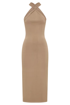 Sarai Halter Neck Knit Midi Dress - Wheat 19 Sarai Halter Neck Knit Midi Dress - Wheat -Meshki Shop B852023.06.22MESHKI 641