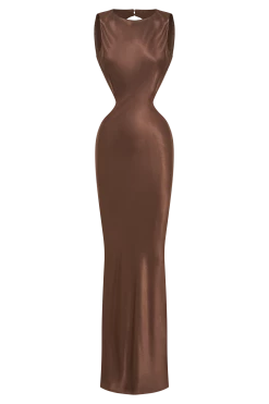 Electra Satin Cut Out Maxi Dress - Mocha -Meshki Shop B852023.06.22MESHKI 654