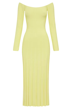 Emmeline Long Sleeve Rib Knit Midi Dress - Lemon 15 Emmeline Long Sleeve Rib Knit Midi Dress - Lemon -Meshki Shop B852023.06.22MESHKI 675