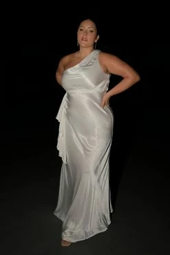 Calliope One Shoulder Maxi Dress - White -Meshki Shop CALLIOPE