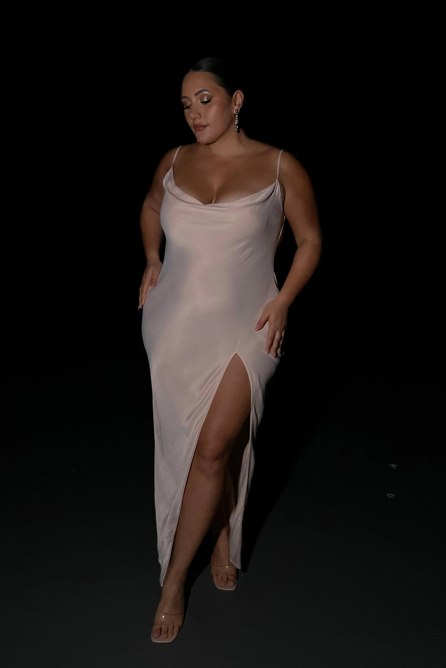 Jade Cowl Neck Backless Maxi Dress - Apricot 5 Jade Cowl Neck Backless Maxi Dress - Apricot - Image 3