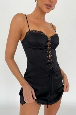 Kalila Corset Mini Dress - Black