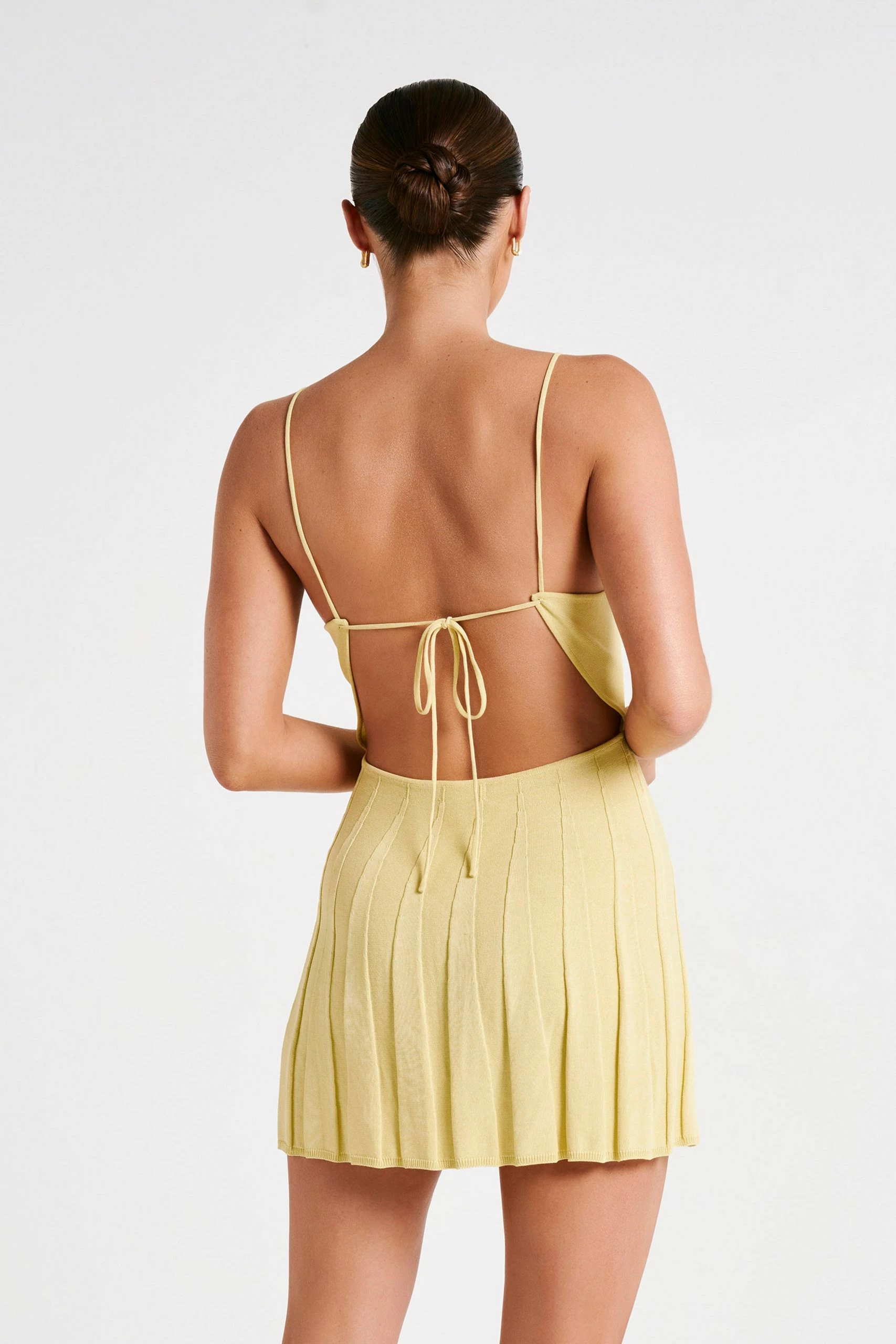 Kendra Rib Knit Mini Dress - Lemon 4 Kendra Rib Knit Mini Dress - Lemon - Image 2