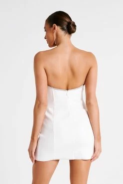 Madi Suiting Mini Dress With Diamante Rope - White 11 Madi Suiting Mini Dress With Diamante Rope - White -Meshki Shop MADI MINI WHITE