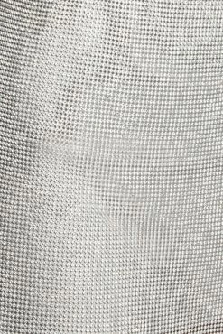 Meilani Low Back Diamante Mesh Mini Dress - Silver -Meshki Shop MEILANI SILVER