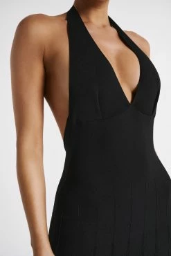 Caity Ribbed Halter Maxi Dress - Black 14 Caity Ribbed Halter Maxi Dress - Black -Meshki Shop MESHKI ECOM JUL23 MAXIMISATIONS KATIE DAY02 S05 035