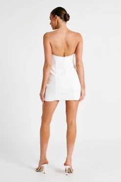 Madi Suiting Mini Dress With Diamante Rope - White 14 Madi Suiting Mini Dress With Diamante Rope - White -Meshki Shop MESHKI ECOM JUL23 MAXIMISATIONS KATIE DAY02 S14 023