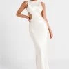 Electra Satin Cut Out Maxi Dress - Ivory 2 Electra Satin Cut Out Maxi Dress - Ivory -Meshki Shop MESHKI ECOM JULY23 KATIE DAY01 S01 003