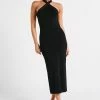Sarai Halter Neck Knit Midi Dress - Black -Meshki Shop MESHKI ECOM JULY23 KATIE DAY01 S20 004