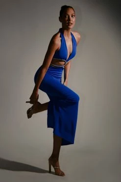 Nicha Diamante Cut Out Maxi Dress - Cobalt Blue -Meshki Shop MIDNIGHTMYNX2396 1