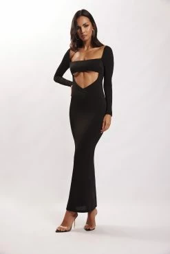 Ashleigh Cut Out Bandeau Maxi Dress - Black -Meshki Shop Mehskiecom02.0315829