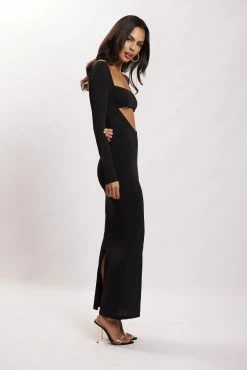 Ashleigh Cut Out Bandeau Maxi Dress - Black -Meshki Shop Mehskiecom02.0315864