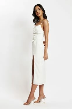 Lucy Cowl Midi Dress With Corset - White -Meshki Shop MeshkiEcom18.05.221258