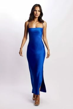 Sydney Straight Neck Slip Maxi Dress - Cobalt Blue 16 Sydney Straight Neck Slip Maxi Dress - Cobalt Blue -Meshki Shop MeshkiEcom26.0418940