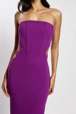 Catherine Cut Out Midi Dress - Violet -Meshki Shop MeshkiEcom31.05.225062
