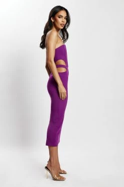 Catherine Cut Out Midi Dress - Violet -Meshki Shop MeshkiEcom31.05.225076