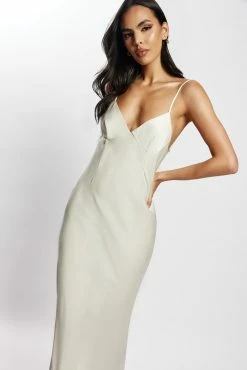 Baily Satin Maxi Dress - Silver -Meshki Shop MeshkiEcom31.05.225229