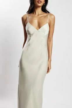 Baily Satin Maxi Dress - Silver -Meshki Shop MeshkiEcom31.05.225233