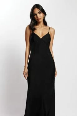Baily Satin Maxi Dress - Black -Meshki Shop MeshkiEcom31.05.225261