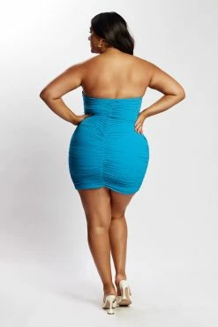 Suzanna Ruched Mini Dress - Marine Blue -Meshki Shop MeshkiEcom31.05.226331